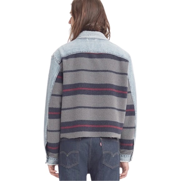 Levi's® Premium BLANKET BACK TRUCKER JACKET - BIG BLANKET DECONSTRUCTED - Blue - Picture 7 of 14